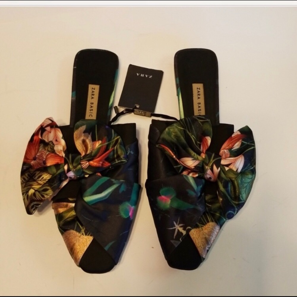 Zara Floral Mules Size 7.5